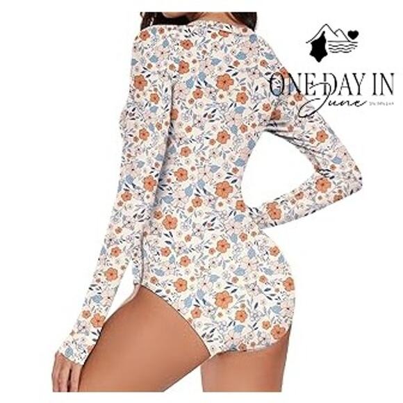 Century Star Plus Size Floral Rash Guard One Piece Swimsuit Size 2XL - Picture 2 of 6